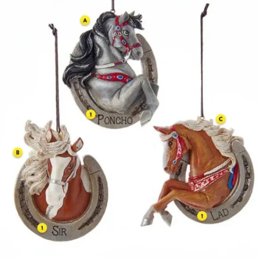 Store Personalized Western Horseshoe With Horse Ornaments Animals