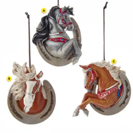 Store Personalized Western Horseshoe With Horse Ornaments Animals