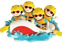 Cheap PolarX Personalized White Water Rafting Family Of 4 Ornament