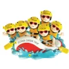 Online PolarX Personalized White Water Rafting Family Of 6 Ornament