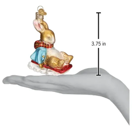 Cheap Peter Rabbit On Sled Ornament - Licensed Characters