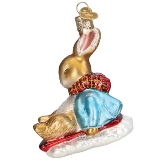 Cheap Peter Rabbit On Sled Ornament - Licensed Characters