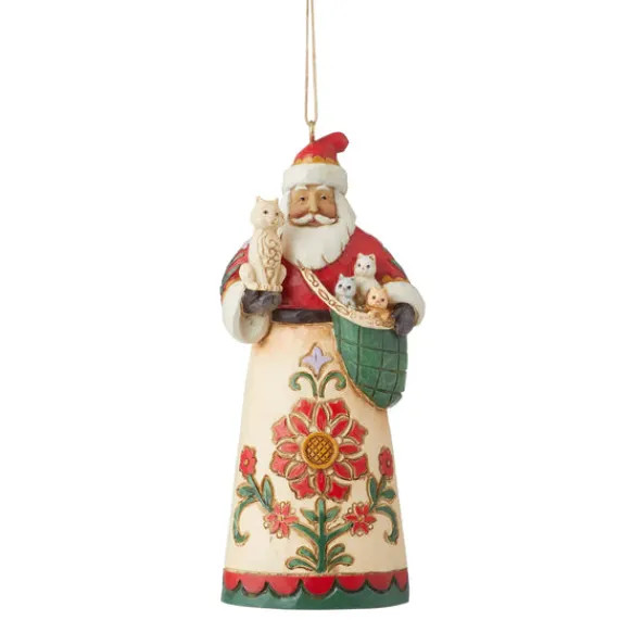 Cheap Santa With A Cat Ornament - Jim Shore