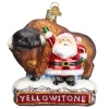 Fashion Old World Christmas Santa With Bison Yellowstone Ornament -