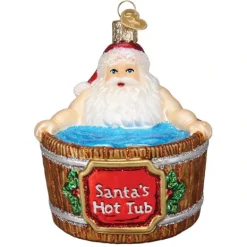 Cheap Old World Christmas Santa's Hot Tub Ornament -