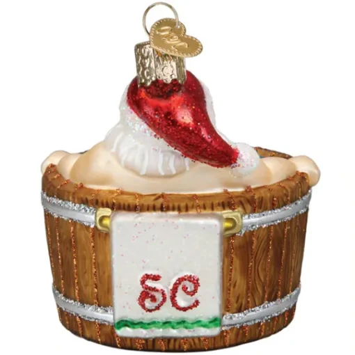 Cheap Old World Christmas Santa's Hot Tub Ornament -