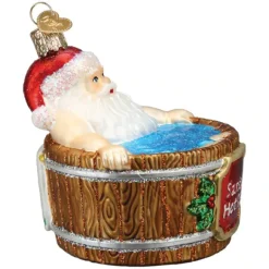Cheap Old World Christmas Santa's Hot Tub Ornament -