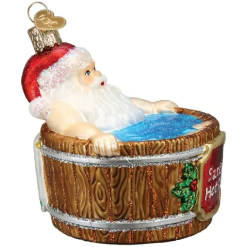 Cheap Old World Christmas Santa's Hot Tub Ornament -
