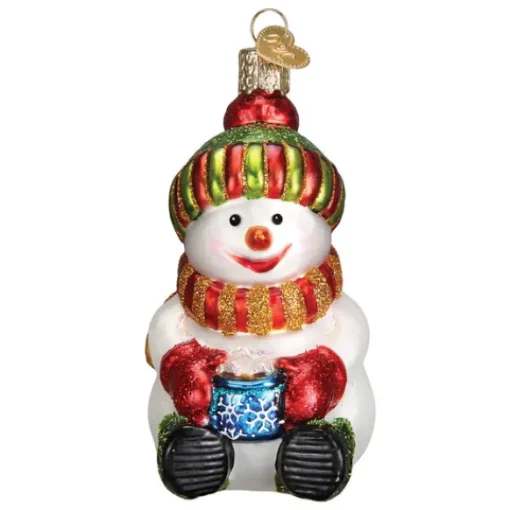 Best Sale Old World Christmas Snowman With Cocoa Ornament -